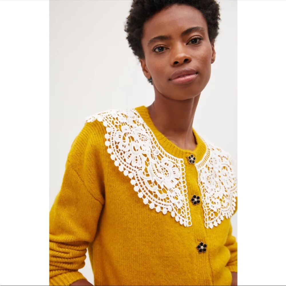 Anthropologie Yellow Cardigan NWT Size XS $148
